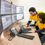 Two people working at the Geotechnical support services