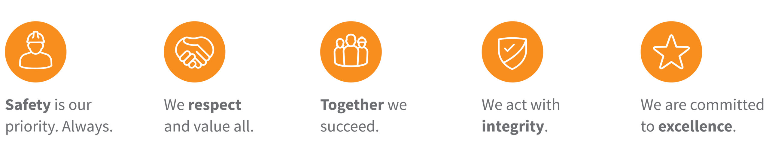 Vision-SafetyGroundProbe’s Five Values - Safety, Respect, Together, Integrity, and Excellence